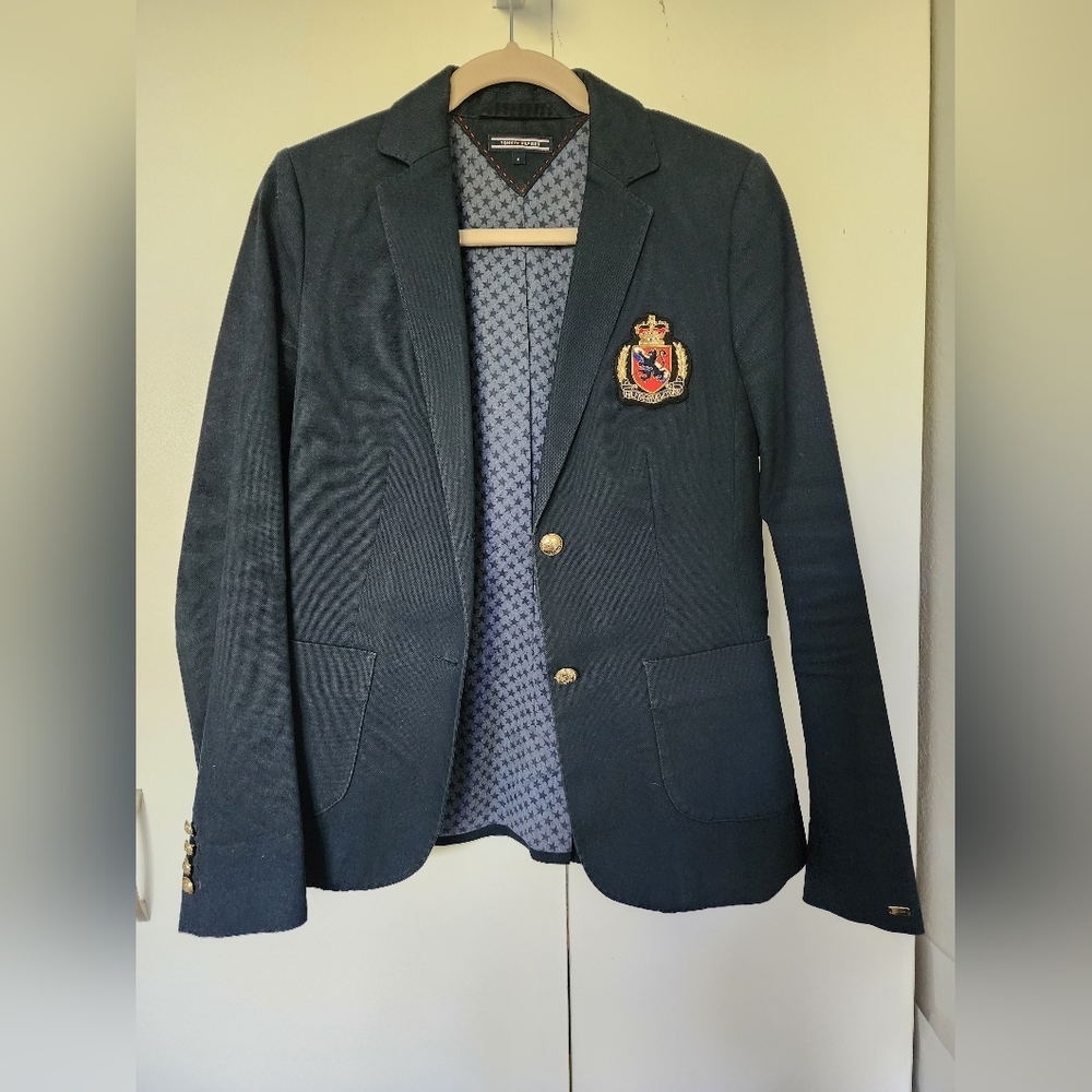 Tommy hilfiger navy blazer with gold buttons